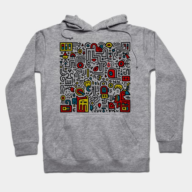 Pop Art Abstract (Haring Inspired) Hoodie by n23tees